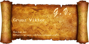 Grusz Viktor névjegykártya